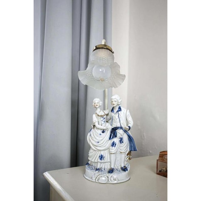 Italian Porcelain Table Lamp For Sale - Image 6 of 6