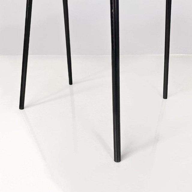 Italian Modern Round Black Wood and Metal Chair, 1980s For Sale - Image 16 of 18