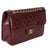 Traditional 25B Burgundy Quilted Patent Double Pocket Flap Bag For Sale - Image 3 of 9