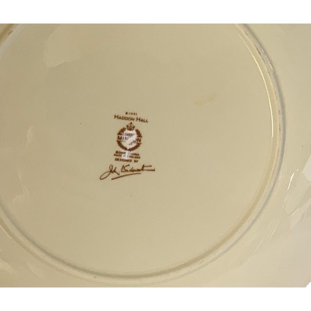 Vintage Minton Haddon Hall Medium Handled Cake Plate Fine Bone China Green England 1948-2011 For Sale In Palm Springs - Image 6 of 8