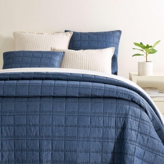 Pine Cone Hill by Annie Selke Atlas Denim Quilt, King For Sale