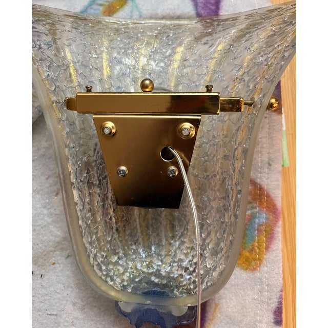Glass 1960s Golden Shield Sconces, a Pair For Sale - Image 7 of 10