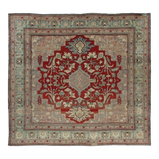 Oversized Antique Turkish Hereke Rug With Red & Beige Medallion - Rug & Kilim For Sale