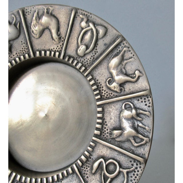 Mid-Century Brass Round Zodiac Ashtray, Catchall Dish - Pair For Sale - Image 9 of 14