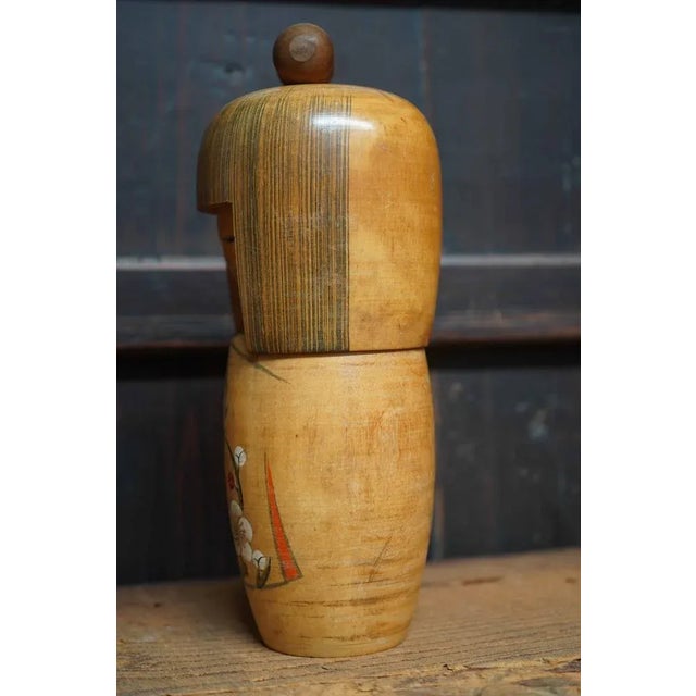 Brown Sosaku Kokeshi by Kojo Tanaka, Japan., 1960s For Sale - Image 8 of 13