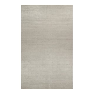 2010s Rug & Kilim’s Plain Modern Rug in Solid Silver-Gray Tone-on-Tone - 11x18 For Sale