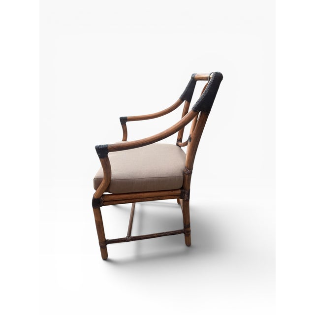 Late 20th Century Set of Late 20th Century 6 McGuire Bamboo & Rattan Loop-Back Dining Armchairs For Sale - Image 5 of 17