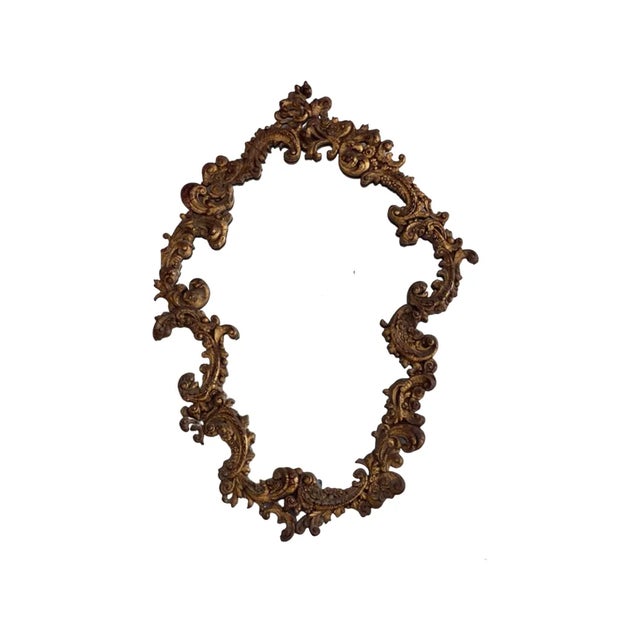 1920s Louis XV Original Patina Dark Gold French Rococo Boudoir Mirror, Paris For Sale - Image 13 of 13