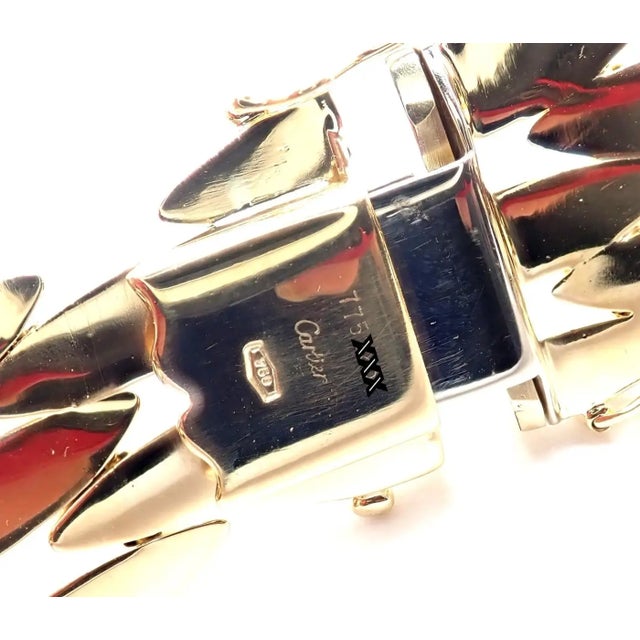 Late 20th Century Late 20th Century Cartier Five-Row Gentiane Rice Wide Yellow Gold Link Necklace For Sale - Image 5 of 8