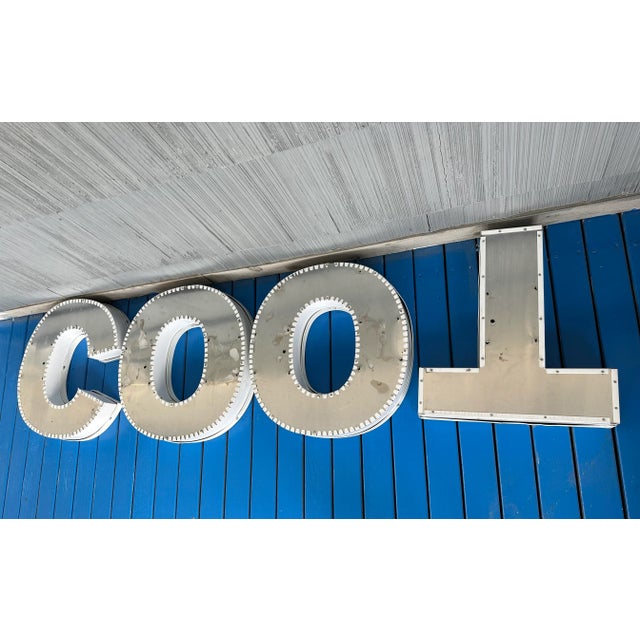 Metal Early 21st Century Large Industrial Channel Letters in Sign Coot or C O O T, Giant Set of Four For Sale - Image 7 of 12