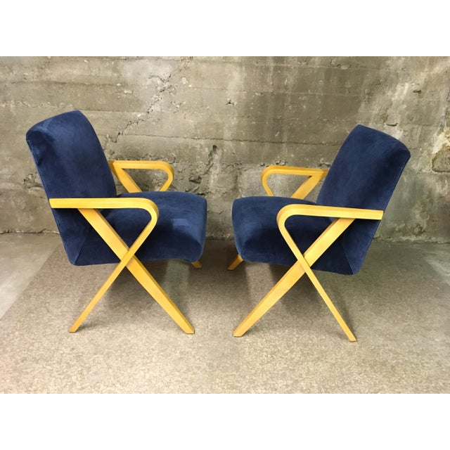 Rare Pair of Thonet Bentwood Armchairs From Howard Hughes’ Hollywood Film Studios – Fully Restored For Sale - Image 12 of 13