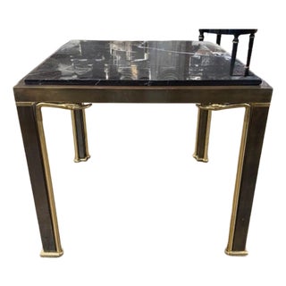 Vintage French Maison Jansen Brass and Marble Side Table For Sale