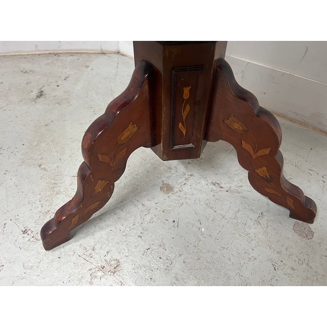 Antique Mute Serving Table with Three Marquetry Trays, 1800s For Sale - Image 9 of 13