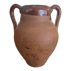 Vintage Primitive Spanish Terracotta Sarreid Wine Olive Oil Water Jug Cachepot Pot Pottery
