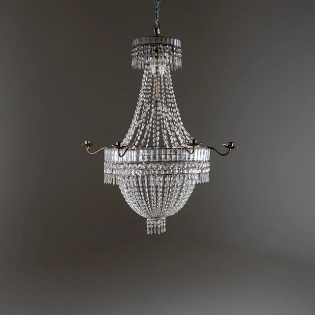 Large Basket Chandelier Candleholder, Early 19th Century For Sale - Image 6 of 13