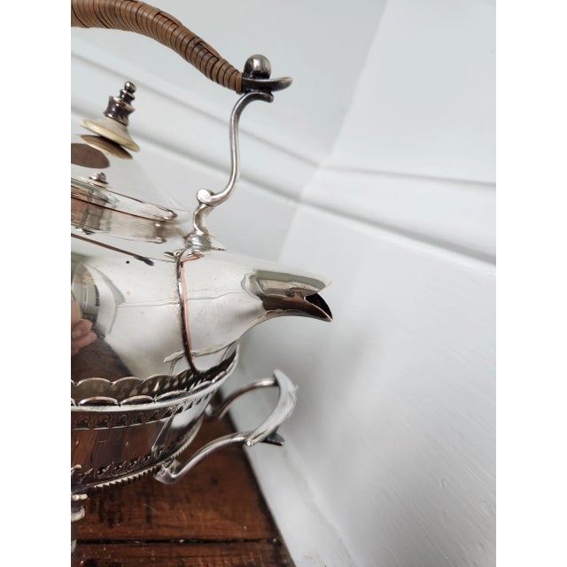 Early 20th Century Early 20th Century English Silver Plated Tea Pot With Stand` - Set of 3 For Sale - Image 5 of 12