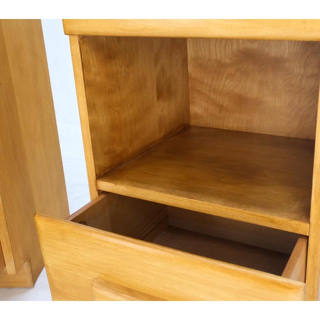 Russel Wright Conant Ball Pair Mid Century Modern Blond Birch Night Stands MINT! For Sale - Image 10 of 17