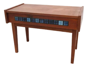 Danish Teak Chest of Drawers with Ceramic Tile, 1960s