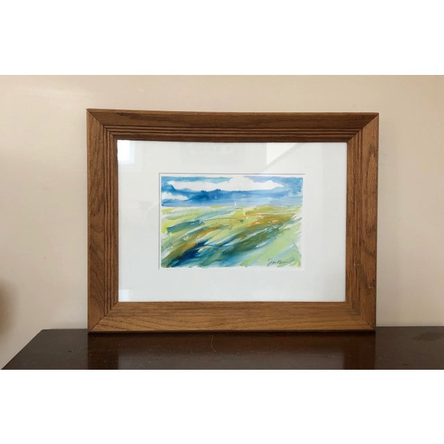 2020s "Seal the Day" Original Framed Watercolor Painting by Nancy Smith For Sale - Image 5 of 5