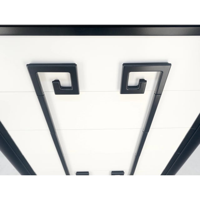 James Mont Kittinger Black & White Lacquer Mandarin Chest of 5 Drawers Dresser For Sale - Image 4 of 11