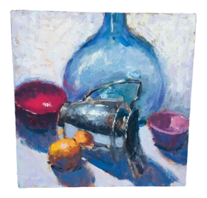 Late 20th Century Impressionist Still Life Oil on Canvas