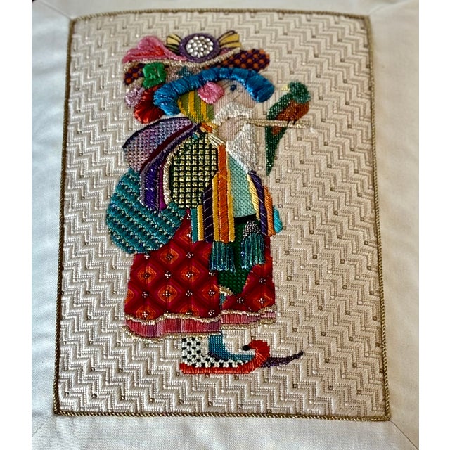 1999 Whimsical Handmade Folk Art Pillow For Sale - Image 14 of 15