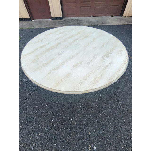 Late 20th Century Niermann Weeks Large Pedestal Faux Marble Dining Table For Sale - Image 11 of 14