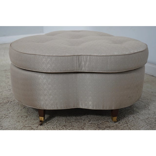 Age: Approx: 15 Years Old Details: Modern Design Nice Designer Ottoman Brass Capped Caster Feet Clean Well Cared For...