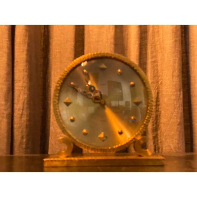 Mid 20th Century 1960s Vintage Desk Clock in Brass For Sale - Image 5 of 5