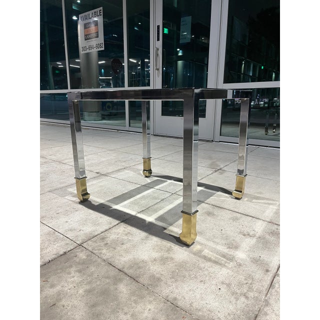 Mastercraft Style Polished Chrome & Brass End Table From Design Institute of America For Sale - Image 10 of 13