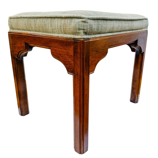 Vintage Ethan Allen Chinese Chippendale Ming Style Ottomans - A Pair For Sale In San Diego - Image 6 of 16