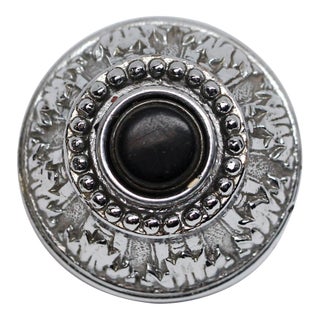 Waldorf Astoria Silver Ornate Doorbell With Black Button For Sale