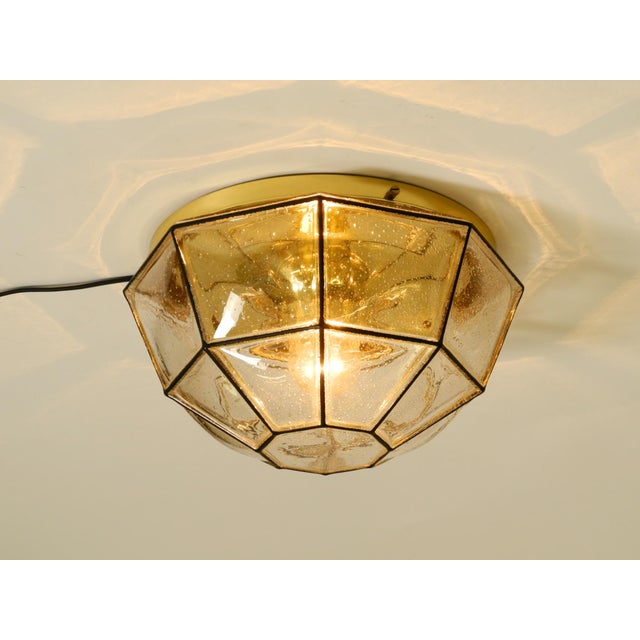 Vintage Glass Ceiling Lamp in Octagon Shape from Limburg, 1970s For Sale - Image 11 of 18