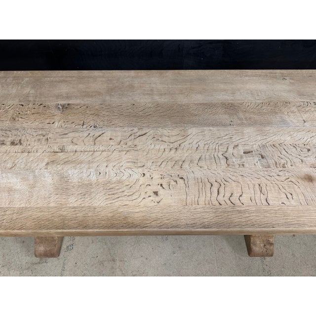 Vintage Farmhouse Dining Table in Bleached Oak, 1920 For Sale - Image 12 of 17