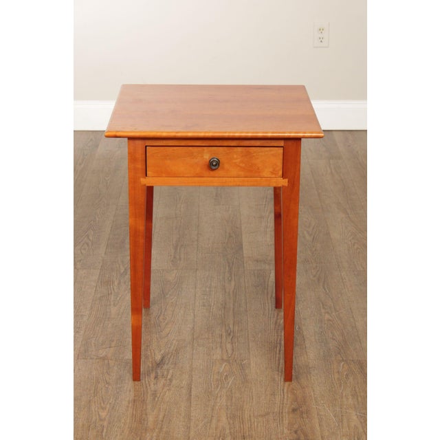 Hepplewhite Style Custom Crafted Pair of Cherry One Drawer Work Stands For Sale - Image 10 of 12