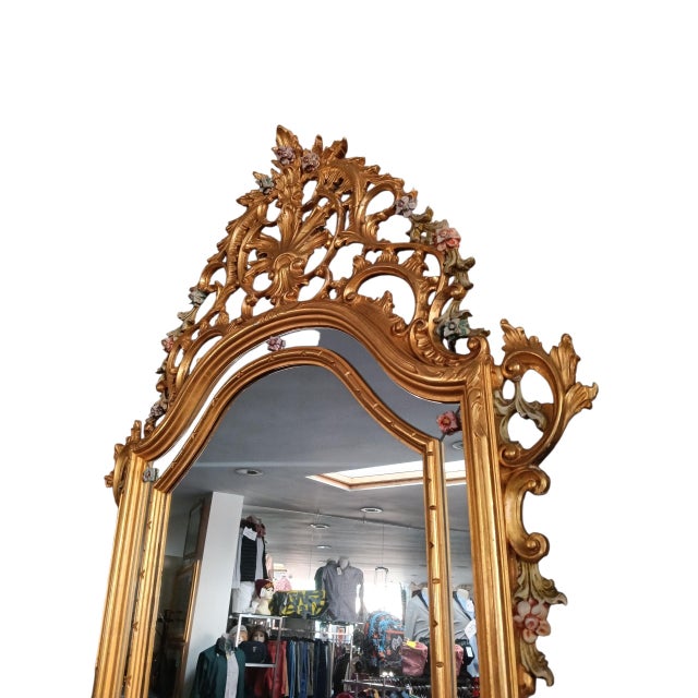 Vintage Golden Mirror, 1960s For Sale - Image 3 of 4