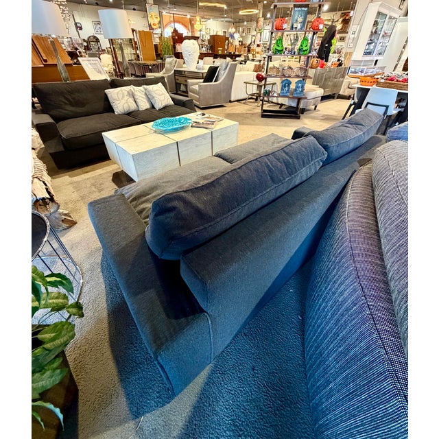 Black Sota by Massimo Scolari for Giorgetti Black & Smoke Gray Wool Sofa For Sale - Image 8 of 9