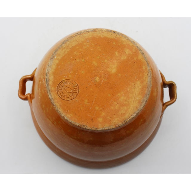 Orange Circa 1921-1959 American 1st Period Jugtown Stamped Pottery Covered Soup Tureen For Sale - Image 8 of 8