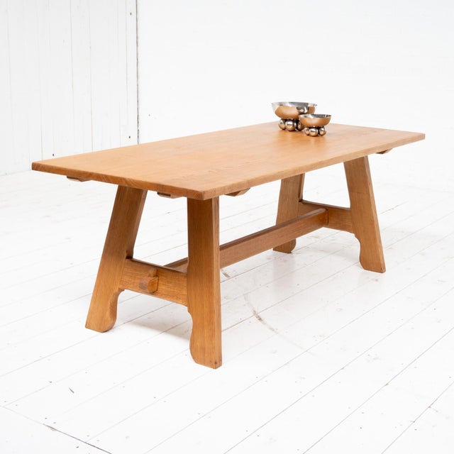 Mid-Century Modern French Oak Dining Table, 1950s For Sale - Image 3 of 10
