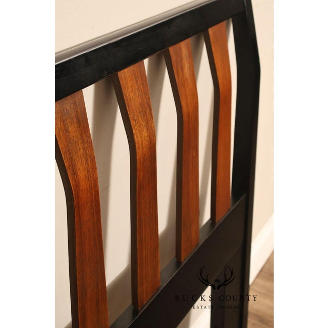 Mid 20th Century Mid Century Modern King Size Headboard with Ebony Frame and Walnut Bentwood Slats For Sale - Image 5 of 18