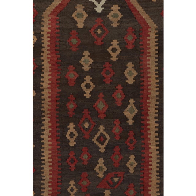 Tribal Vintage Shahsavan Persian Kilim in Red and Brown Patterns by Rug & Kilim For Sale - Image 3 of 7