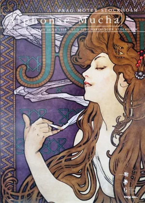 1999 Swedish Exhibition Poster, Alphonse Mucha, Swedish History Museum, Stockholm