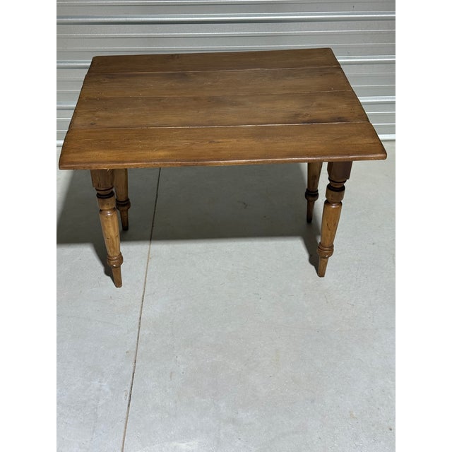 Wood Antique Pine Double Drop Leaf Table With Drawer From England For Sale - Image 7 of 18
