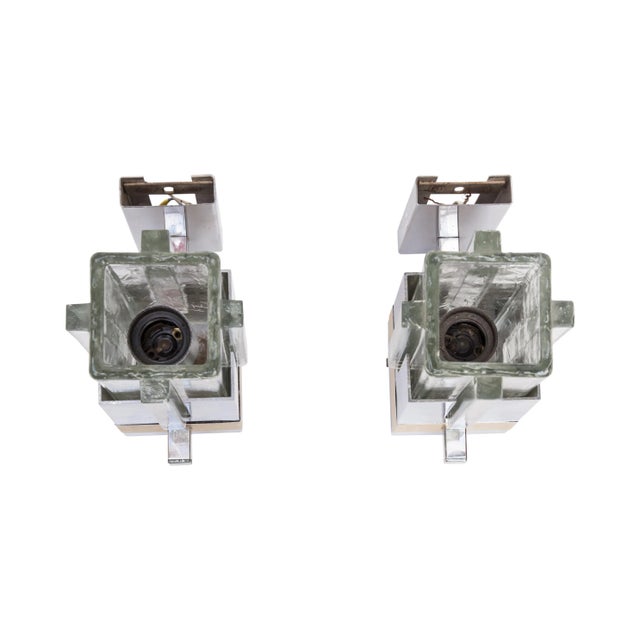 Gaetano Sciolari Wall Lights by Gaetano Sciolari for Sciolari, 1970s, Set of 2 For Sale - Image 4 of 7