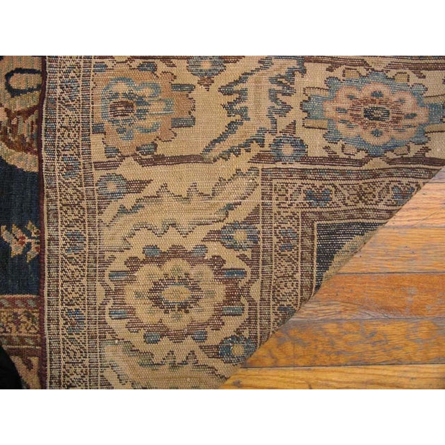 1850s Blue Navy Paisley Tribal Antique Nw Persian Rug 7' X 11'6" Handknotted Wool Carpet For Sale - Image 4 of 6