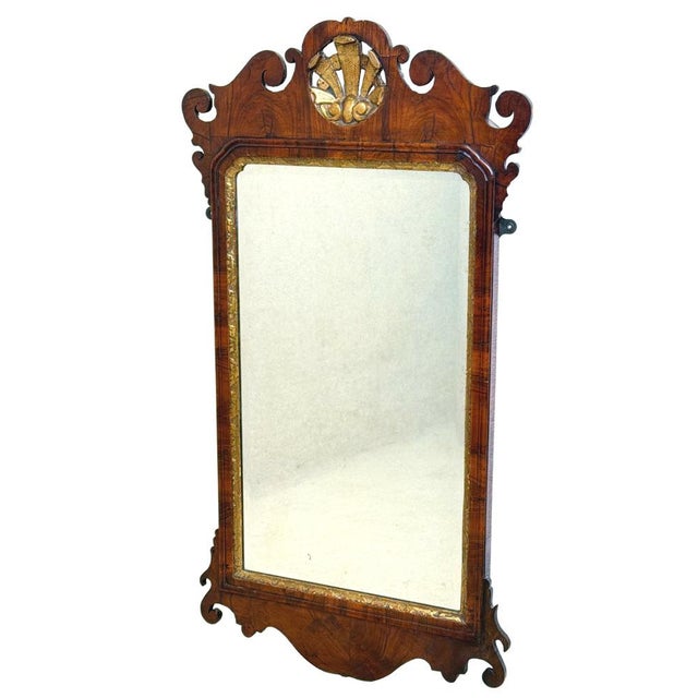 Wood George II Walnut and Gilt Wall Mirror, 1730s For Sale - Image 7 of 11