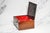 Amazing Antique Painted Faux Wood Metal Lock Strong Box With Key Home Office Decor For Sale - Image 9 of 16
