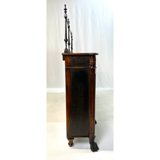 Theodore Alexander Theodore Alexander Attributed Regency Revival Leather-Top Sideboard With Gallery For Sale - Image 4 of 17