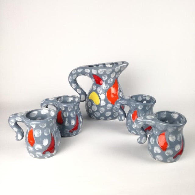 Mid-Century Modern Drink Service from Vallauris, France, 1970s, Set of 5 For Sale - Image 3 of 14