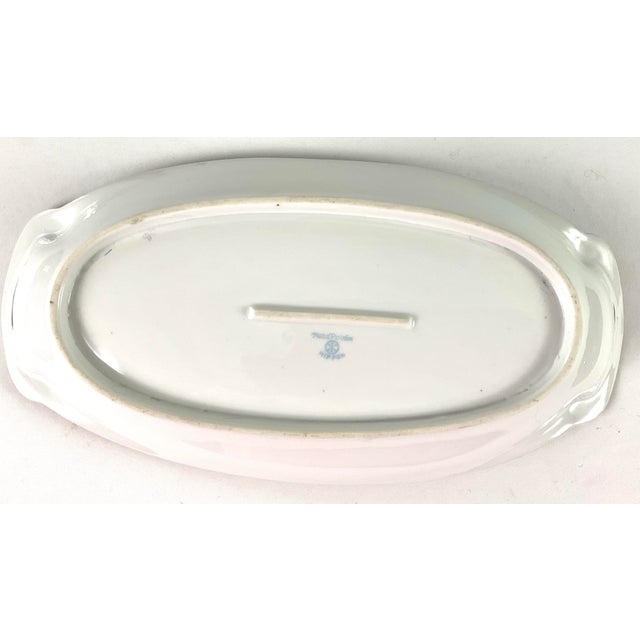 Antique Nippon-Hand Painted Gold-Relish/Cracker,sandwich Narrow, Oval Porcelain Platter For Sale - Image 4 of 5